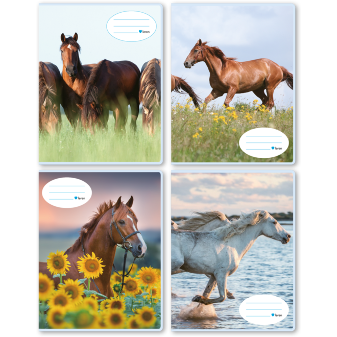 Schriften commerciaal 4x7,5 mm, paarden, 16,5 x 21 cm (25 stuks)
