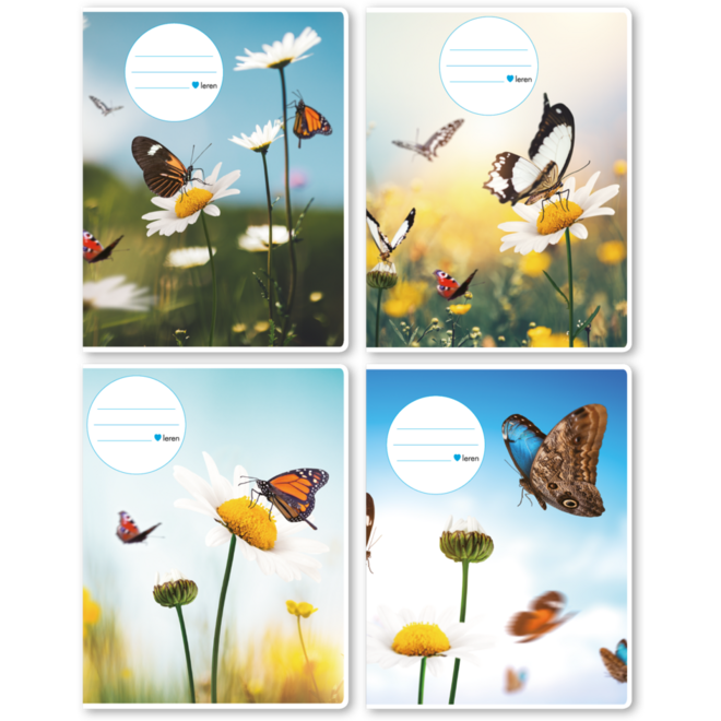 Schriften 7,5-5-7,5, vlinders, 16,5 x 21 cm, 80 gr (25 stuks)