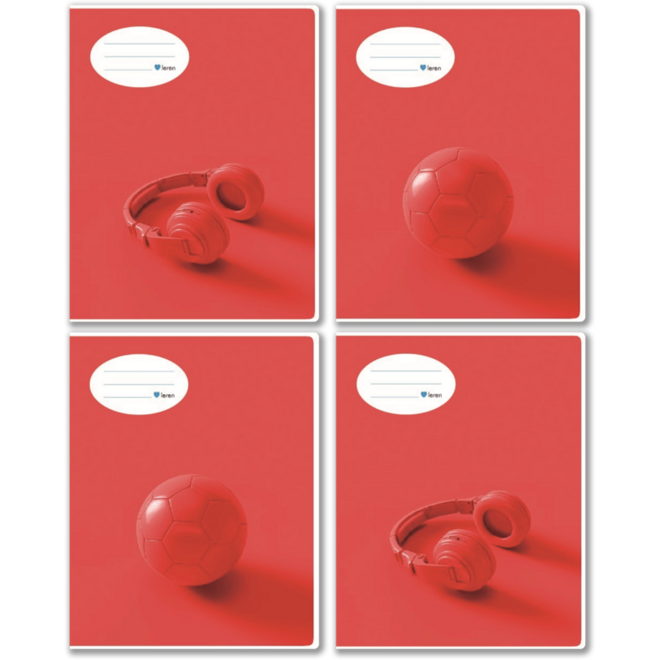 Schriften commerciaal 4x7,5 mm, 3D rood, 16,5 x 21 cm, 80 gr (25 stuks)