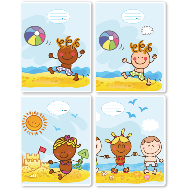 Schriften midicahiers 6-4-6, zon, zee en strand, 13,8 x 18 cm, 80 gr (25 stuks)