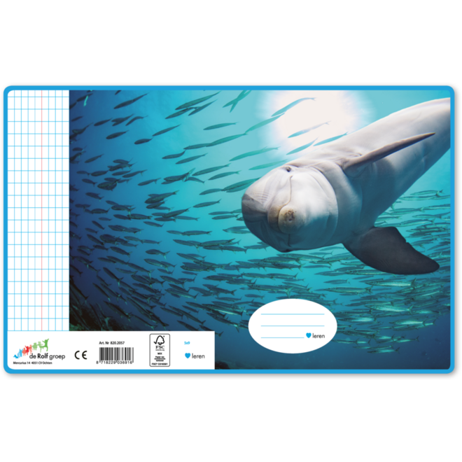 Schriften ruit 5x9 mm, dolfijnen, 16,5 x 21 cm, 80 gr (25 stuks)