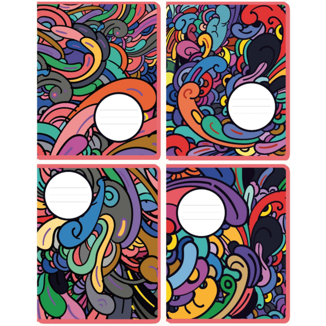Schriften commerciaal 4x7,5 mm, waves, 16,5 x 21 cm, 80 gr (25 stuks)