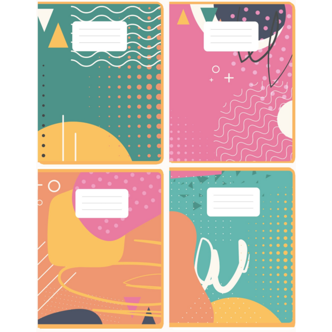 Schriften commerciaal 4x7,5 mm, notebook, 16,5 x 21 cm, 80 gr (25 stuks)
