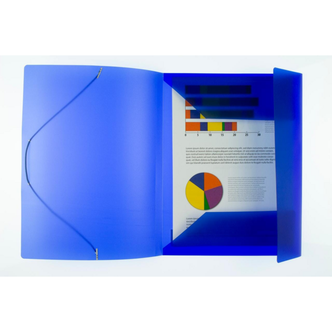 Elastomap A4 PP transparant blauw