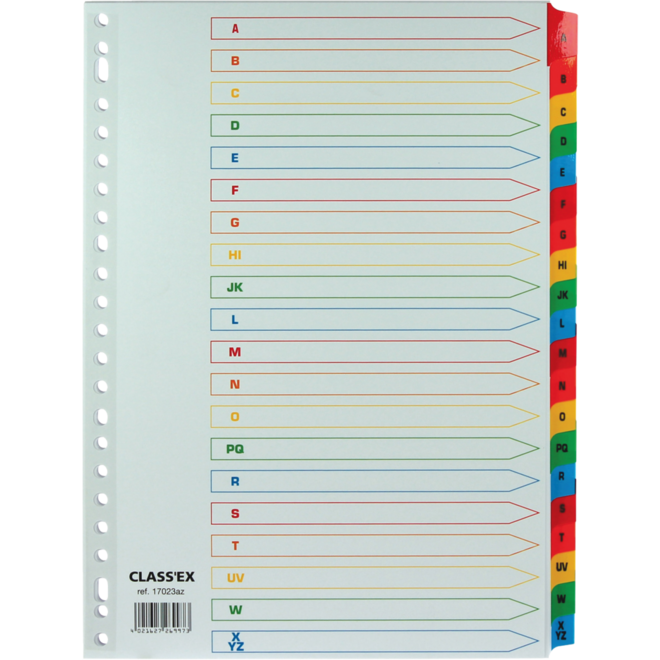 Tabblad/Ringbandvulling A4 23-rings alfabet