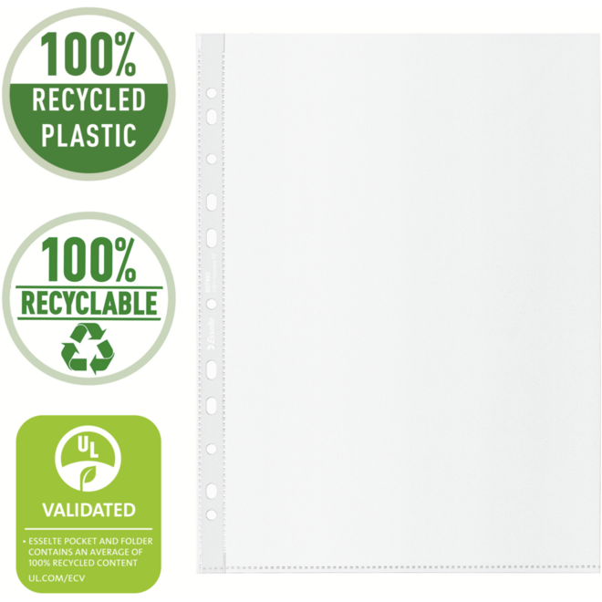Showtas A4 Esselte Recycled PP Mat 70µ 11-gaats, 100 stuks