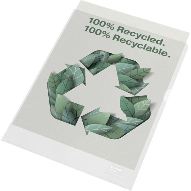Transparantmap L-model Esselte Recycled PP A4 100µ set van 100 stuks