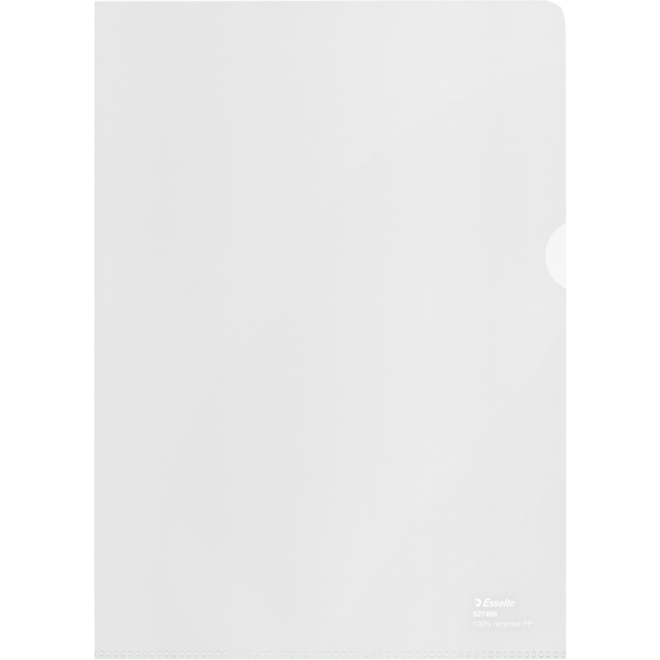 Transparantmap L-model Esselte Recycled PP A4 100µ set van 100 stuks