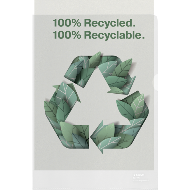 Transparantmap L-model Esselte Recycled PP A4 100µ set van 100 stuks
