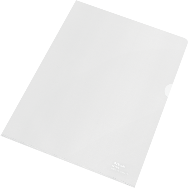 Transparantmap L-model Esselte Recycled PP A4 100µ set van 100 stuks