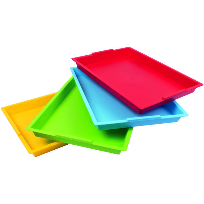 Knutsel tray 40,5 x 30,5 x 4 cm assorti, 4 stuks