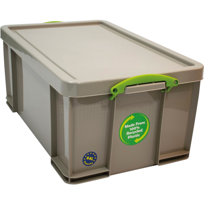 Opbergbox gerecycled grijs 71 x 44 x 31 cm (l x b x h), 64 liter