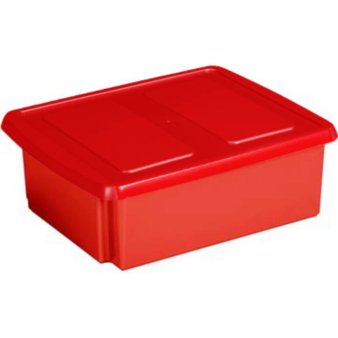 Opbergbox met deksel Rood 45 x 35 x 14 cm, 17 liter