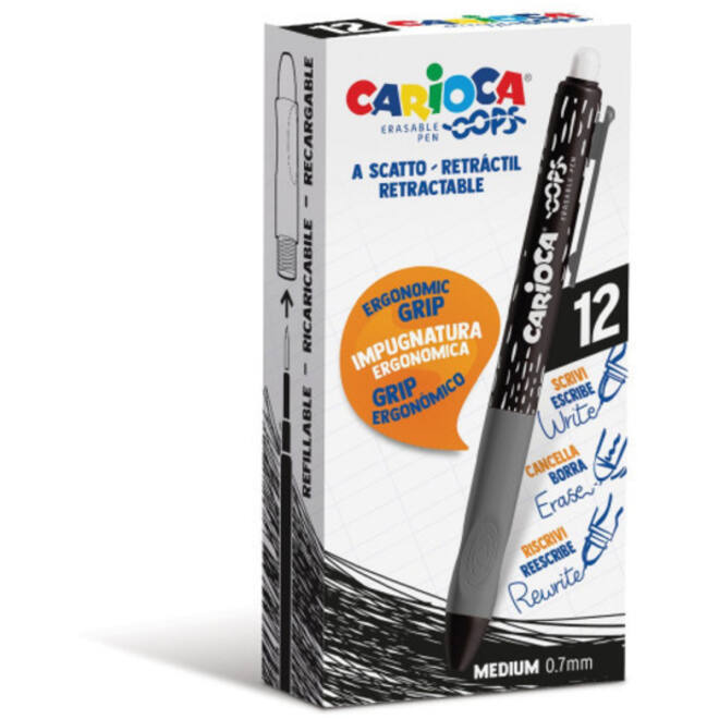 Rollerpen OOPS ergo-grip clic zwart, 12 stuks