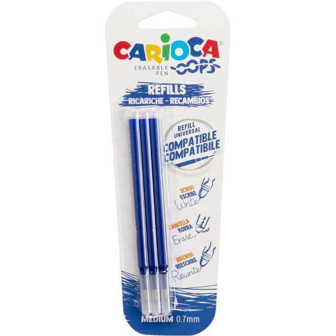 Navulling Carioca Oops medium blauw, 3 stuk