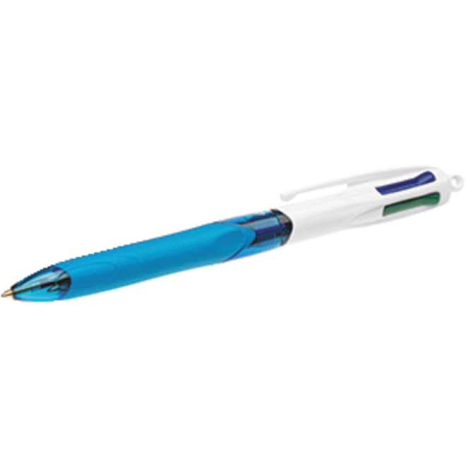 Pen BIC 4 kleuren grip medium assorti, set van 12 stuks