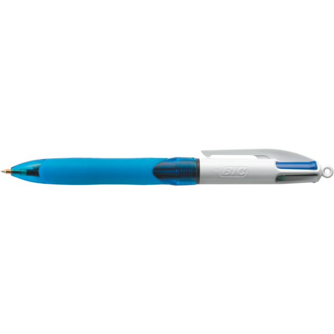 Pen BIC 4 kleuren grip medium assorti, set van 12 stuks