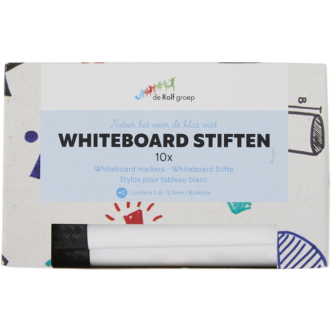 Whiteboardstiften | de Rolf groep | 5 mm zwart, 10 stuks