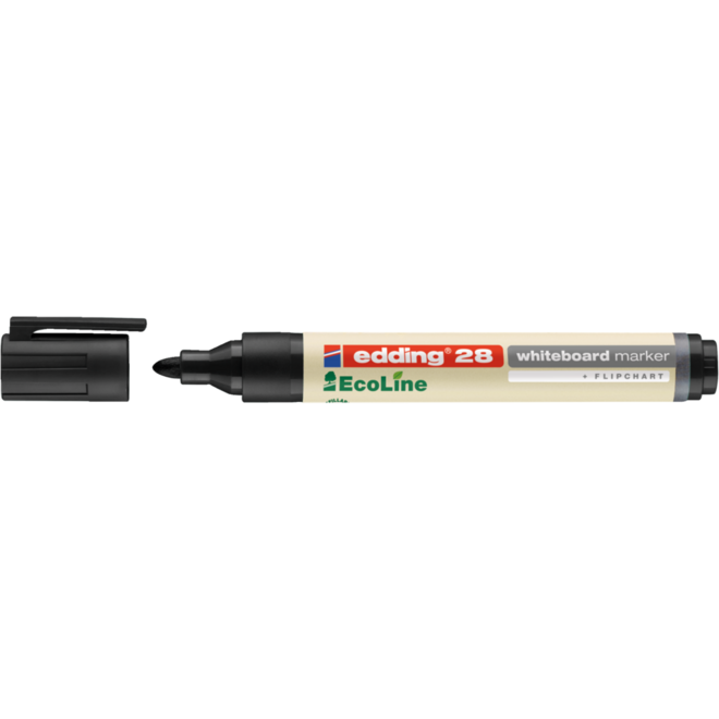 Whiteboardstiften edding e-28 Ecoline zwart, 10 stuks
