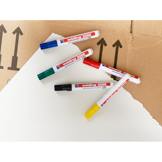Permanent marker edding 3000 assorti basis, 5 stuks