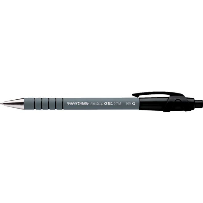 Balpen Papermate GEL zwart 0,7 mm, 12 stuks