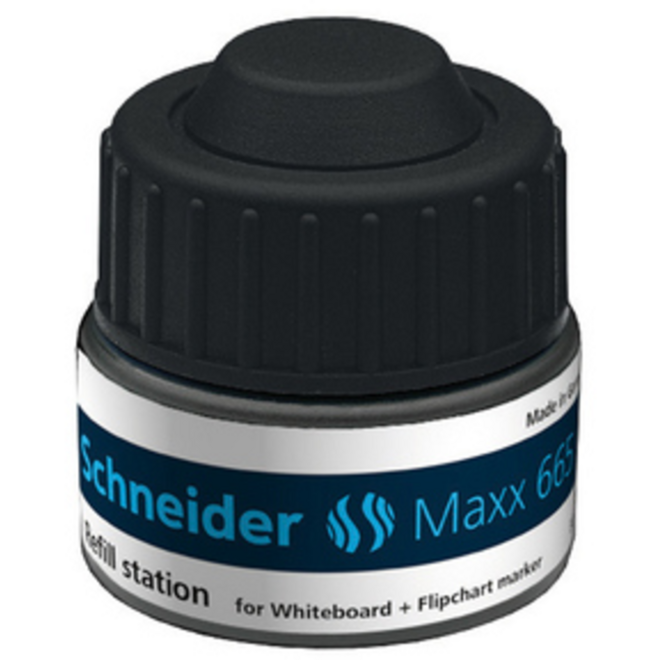 Navulinkt Schneider 665 voor Maxx 290 en 293 30ml zwart
