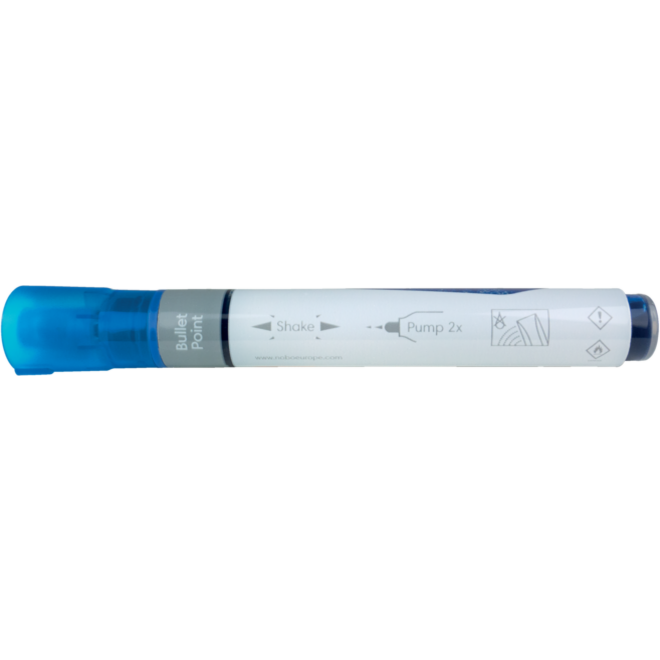 Whiteboardstiften Nobo Liquid Ink ronde punt 3 mm blauw, 10 stuks