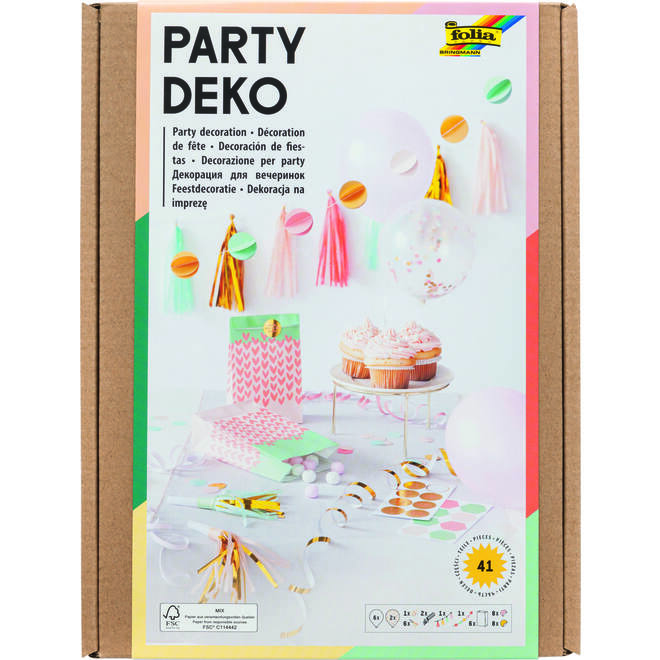 Party-Deco Box roze hartjes 41-delig