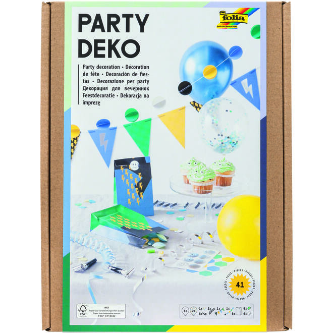 Party-Deco Box blauw Flash 41-delig