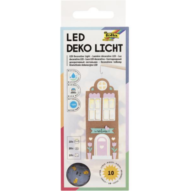 Led-lampjes Deko-light incl. batterij, 10 stuks