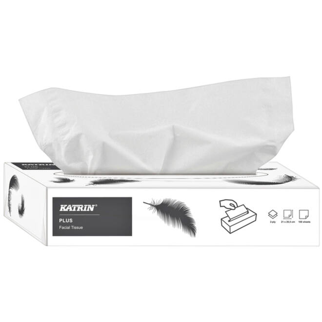 Facial tissues Katrin 2-laags 100 vel wit