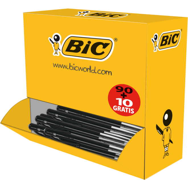 Balpen BIC M10 zwart Voordeelpak 90 + 10 gratis