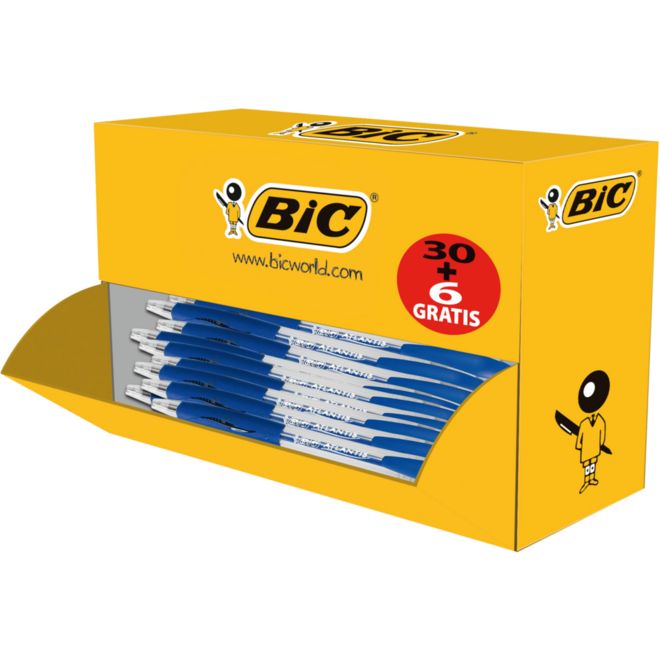 Balpen BIC Atlantis blauw Voordeelpak 30 + 6 gratis