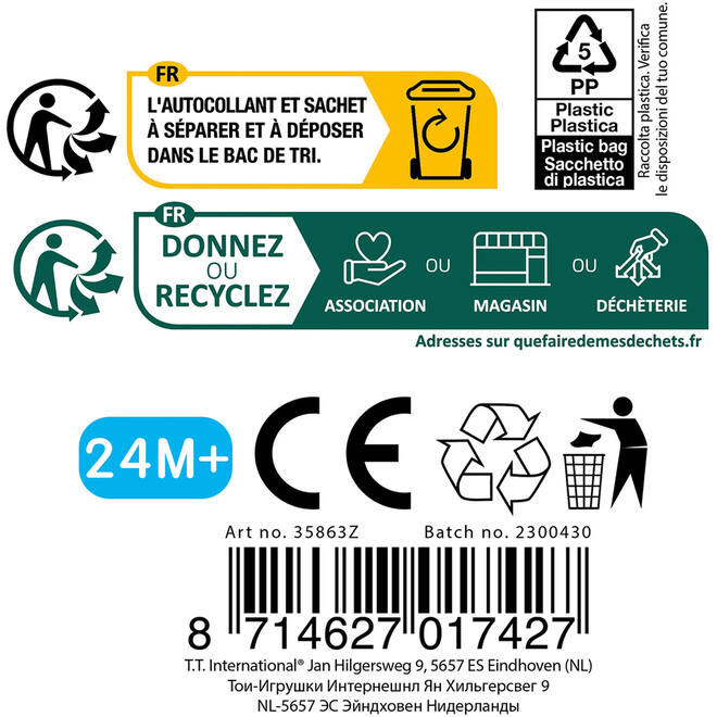 Sensorische bal ribbel 6,5 cm assorti