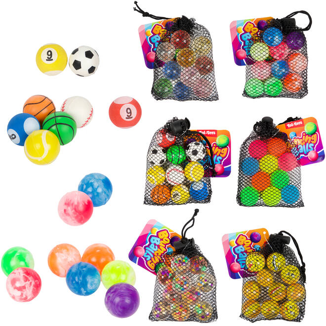 Stuiterballen klein 2,5 cm, 10 stuks