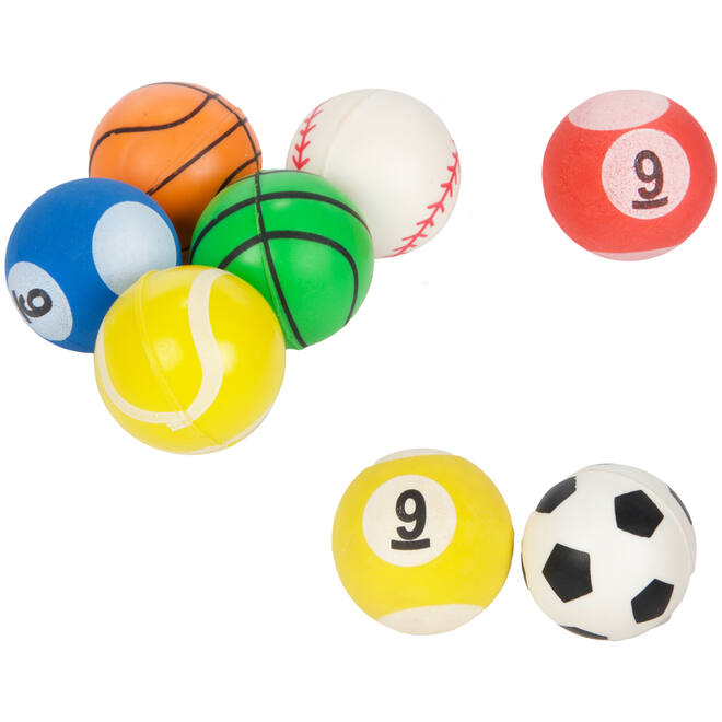 Stuiterballen klein 2,5 cm, 10 stuks