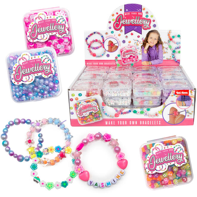 Armbanden maken kralen in doosje assorti
