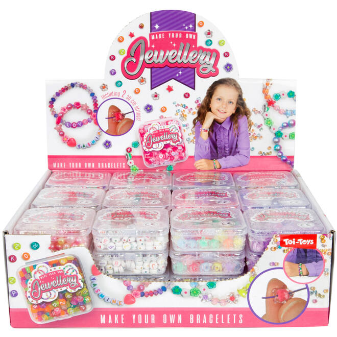 Armbanden maken kralen in doosje assorti
