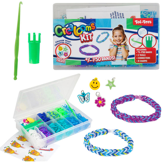 Loom bandjes assorti, 750 stuks incl. toebehoren