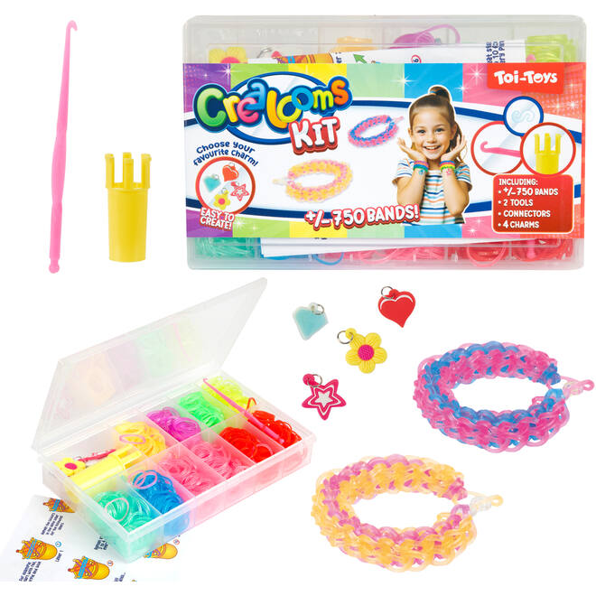 Loom bandjes assorti, 750 stuks incl. toebehoren