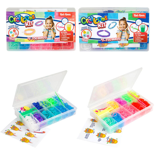 Loom bandjes assorti, 750 stuks incl. toebehoren