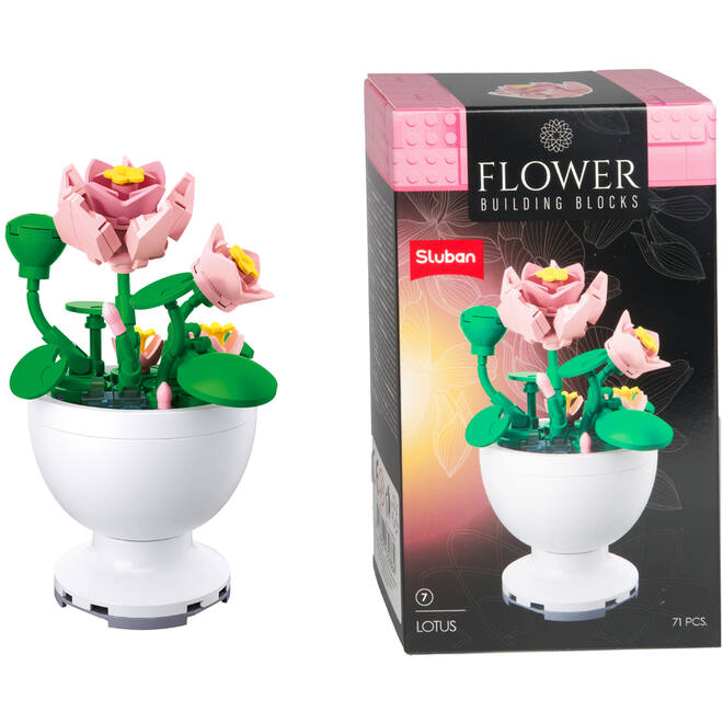 Bouwstenen bloemen in pot assorti