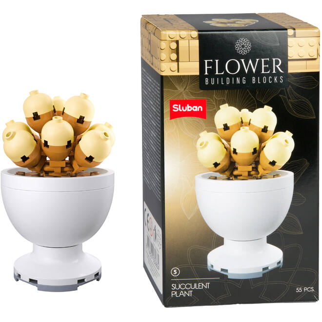 Bouwstenen bloemen in pot assorti