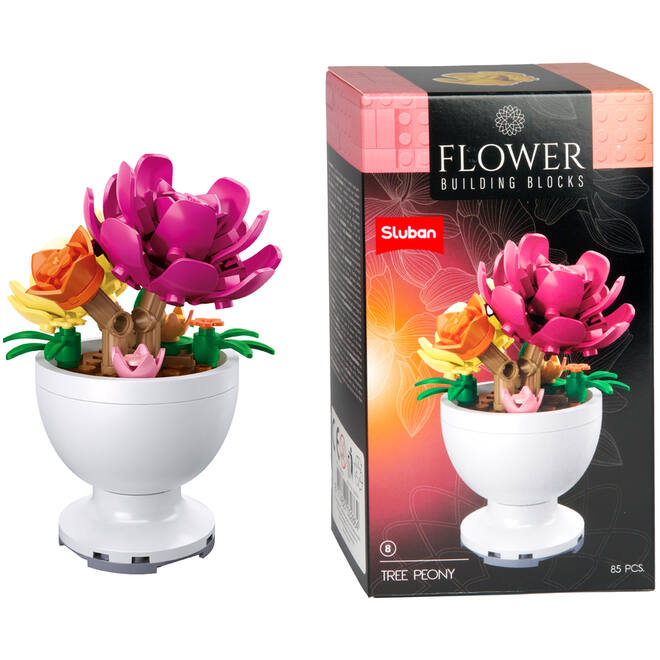 Bouwstenen bloemen in pot assorti