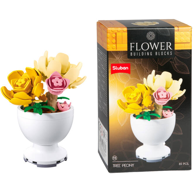 Bouwstenen bloemen in pot assorti