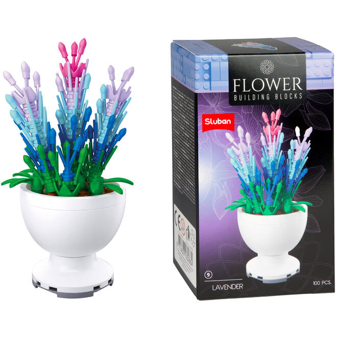 Bouwstenen bloemen in pot assorti