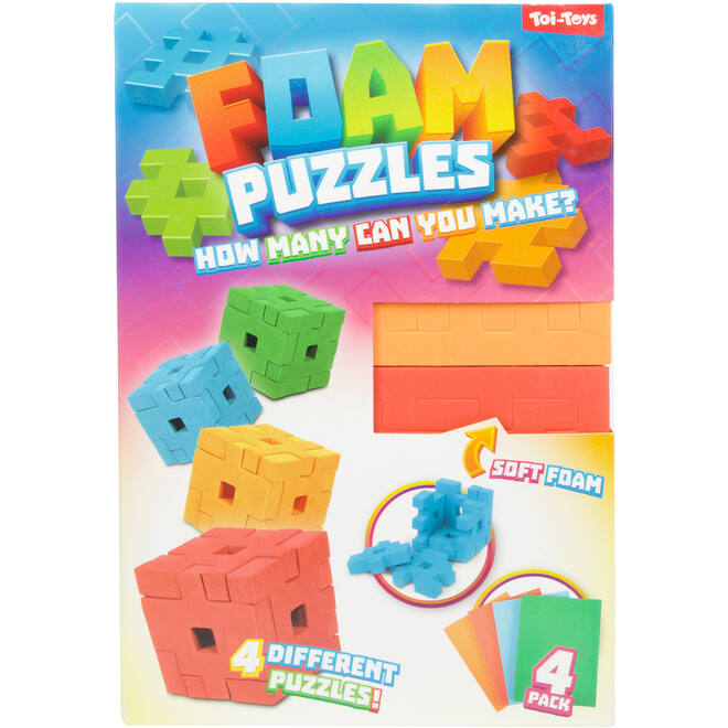 3D foam puzzels cube, 4 stuks