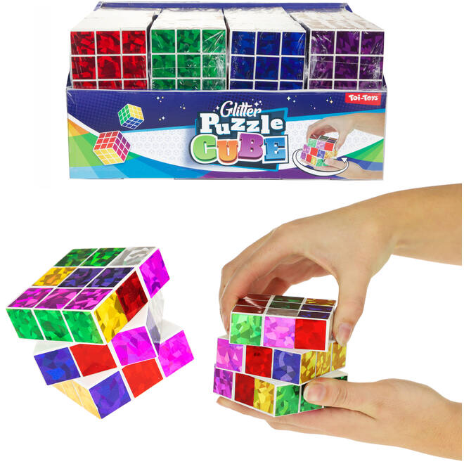 Kubus magische puzzel kubus glitter