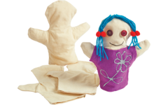 Poppenkastpop katoen blanco, 12 stuks