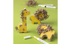 Houten dieren boerderij en safari 3-14,5 cm dikte 2 cm, 44 stuks